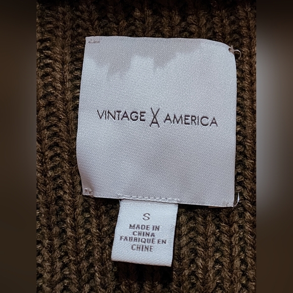 Vintage America Leopard Sherpa Collar Cardigan Small Boho Cozy Open Front - Picture 7 of 8